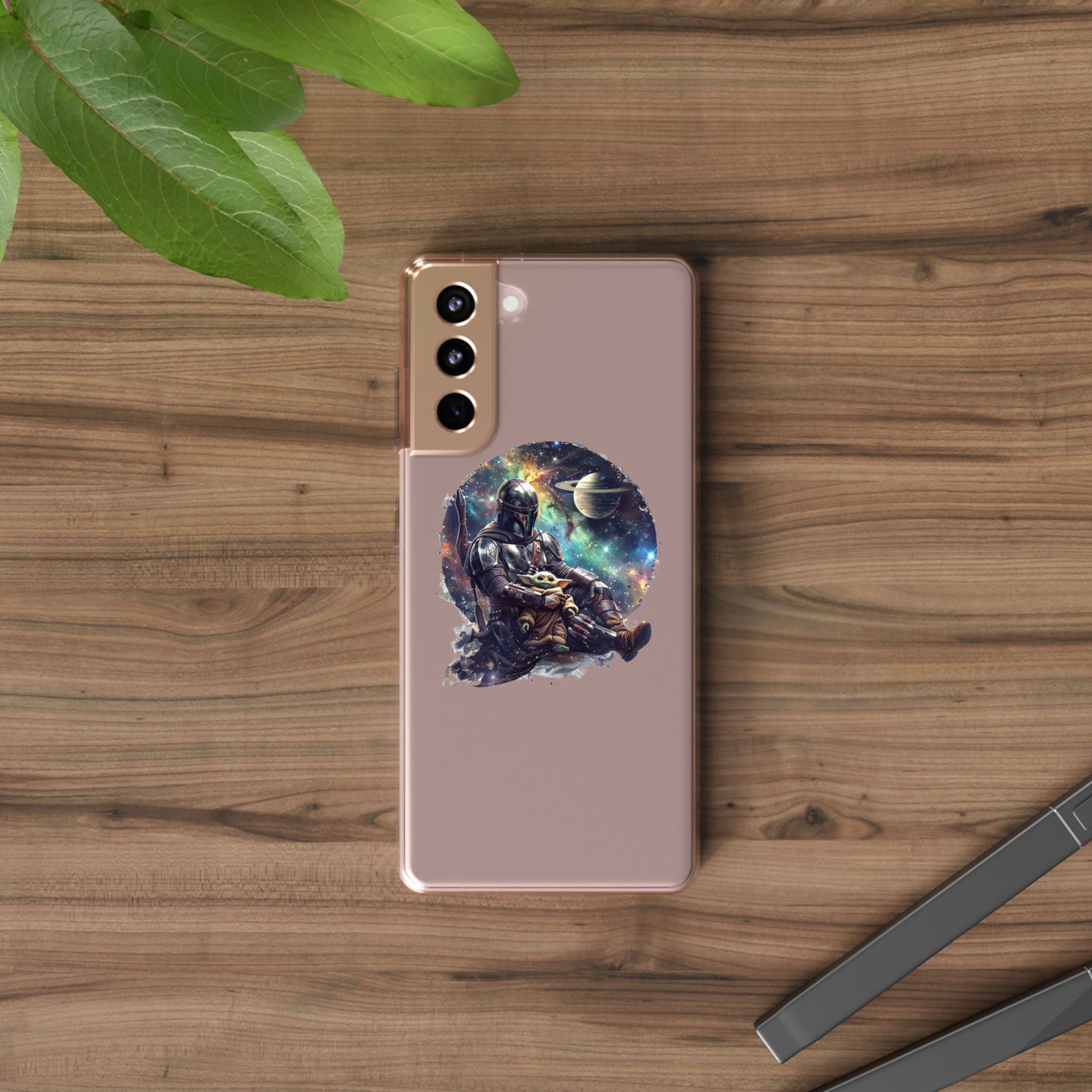 Clear Phone Case — Mandalorian & Grogu Space Art Clear Case