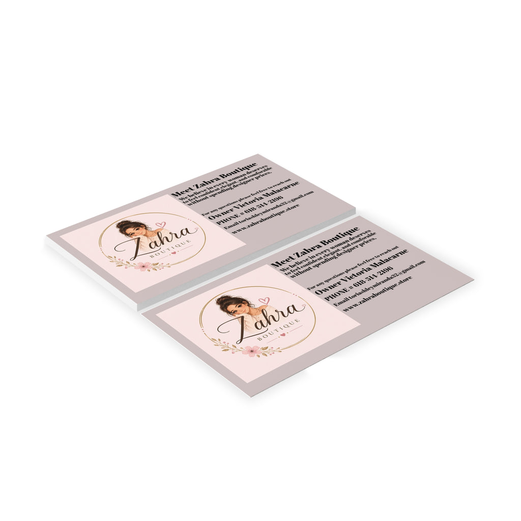 Boutique Business Cards — Feminine Pink Floral Logo Design