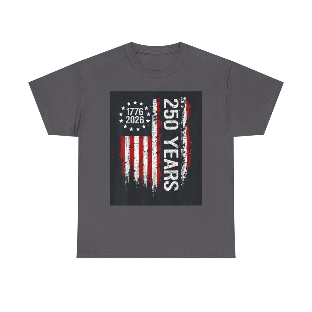 250 Years USA Flag T-Shirt — 1776-2026 Bicentennial Celebration Tee