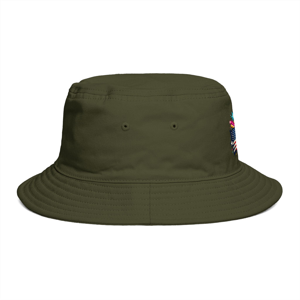 Patriotic Fireworks Bucket Hat – American Flag Celebration Hat