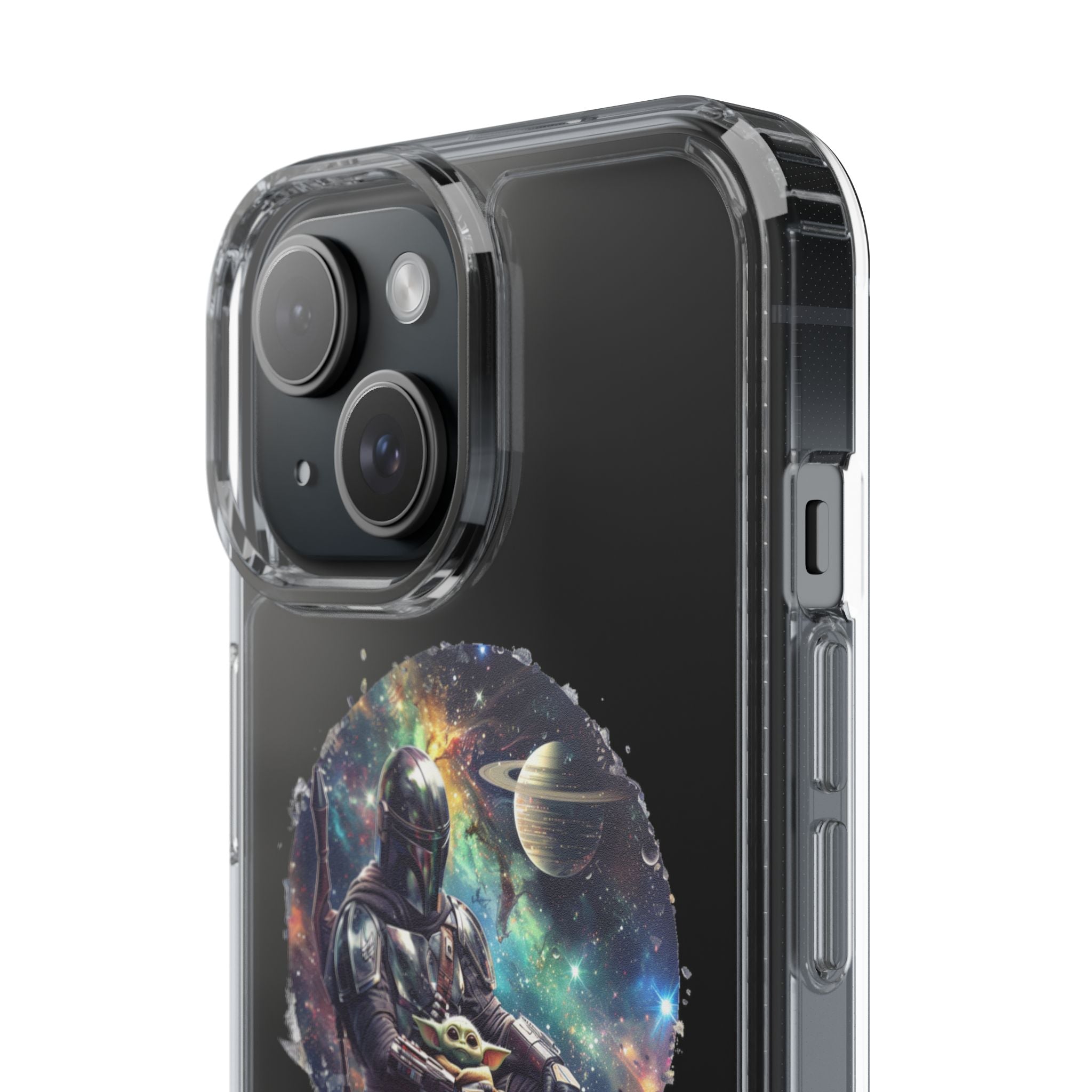 Clear Phone Case — Mandalorian & Grogu Space Art Clear Case