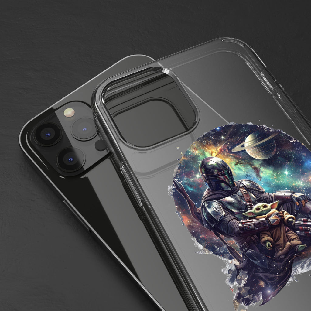 Clear Phone Case — Mandalorian & Grogu Space Art Clear Case