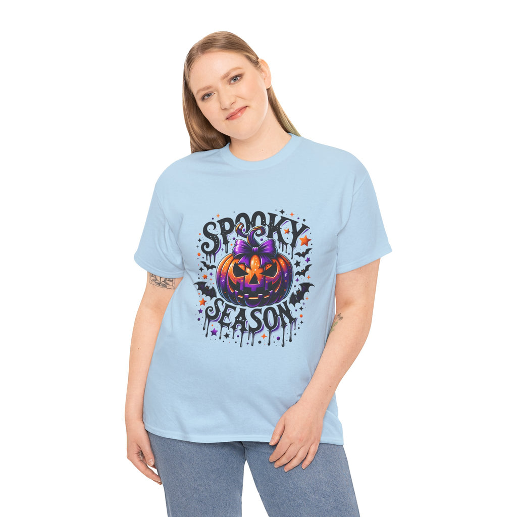Halloween T-Shirt — "Spooky Season" Pumpkin Bat Graphic Tee