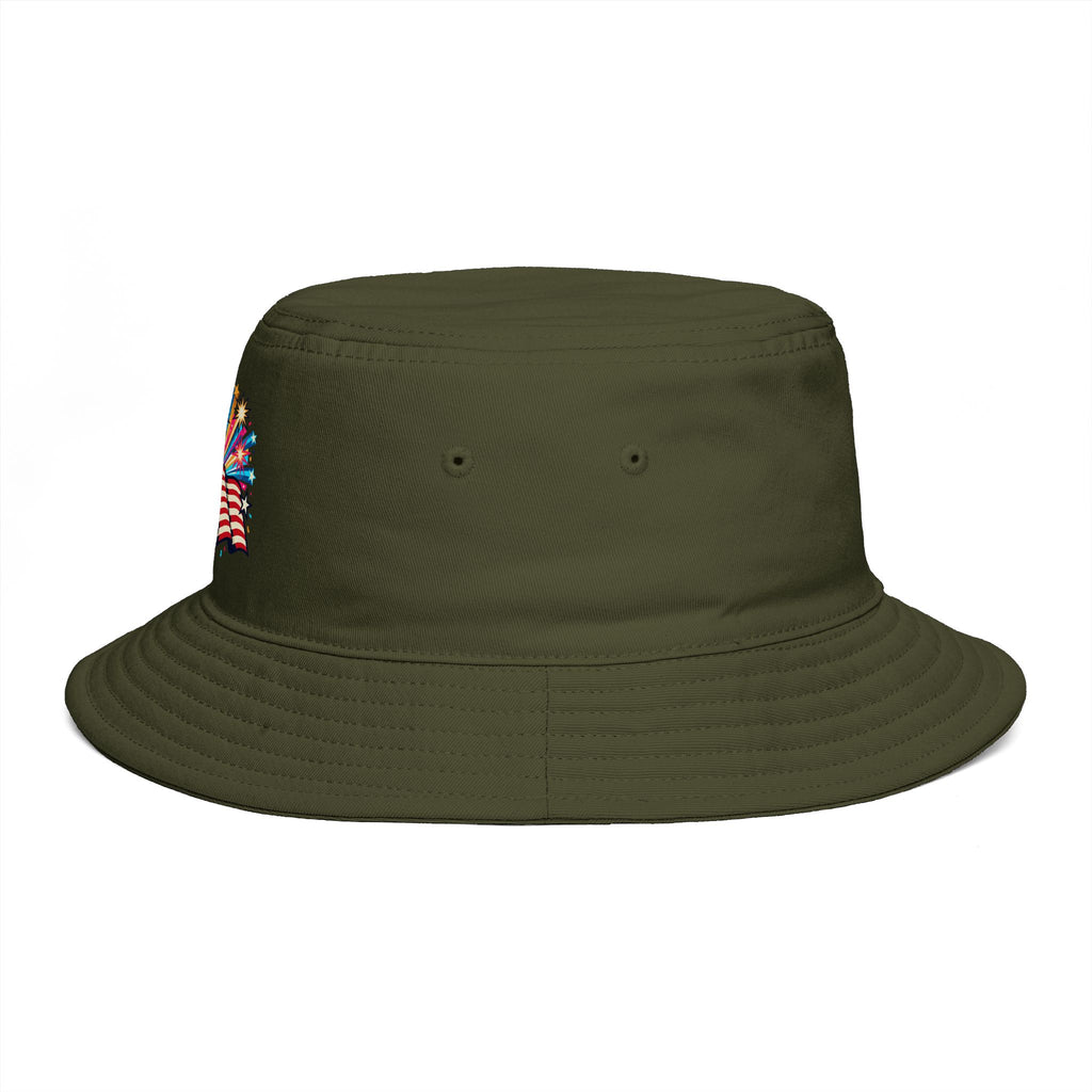 Patriotic Fireworks Bucket Hat – American Flag Celebration Hat