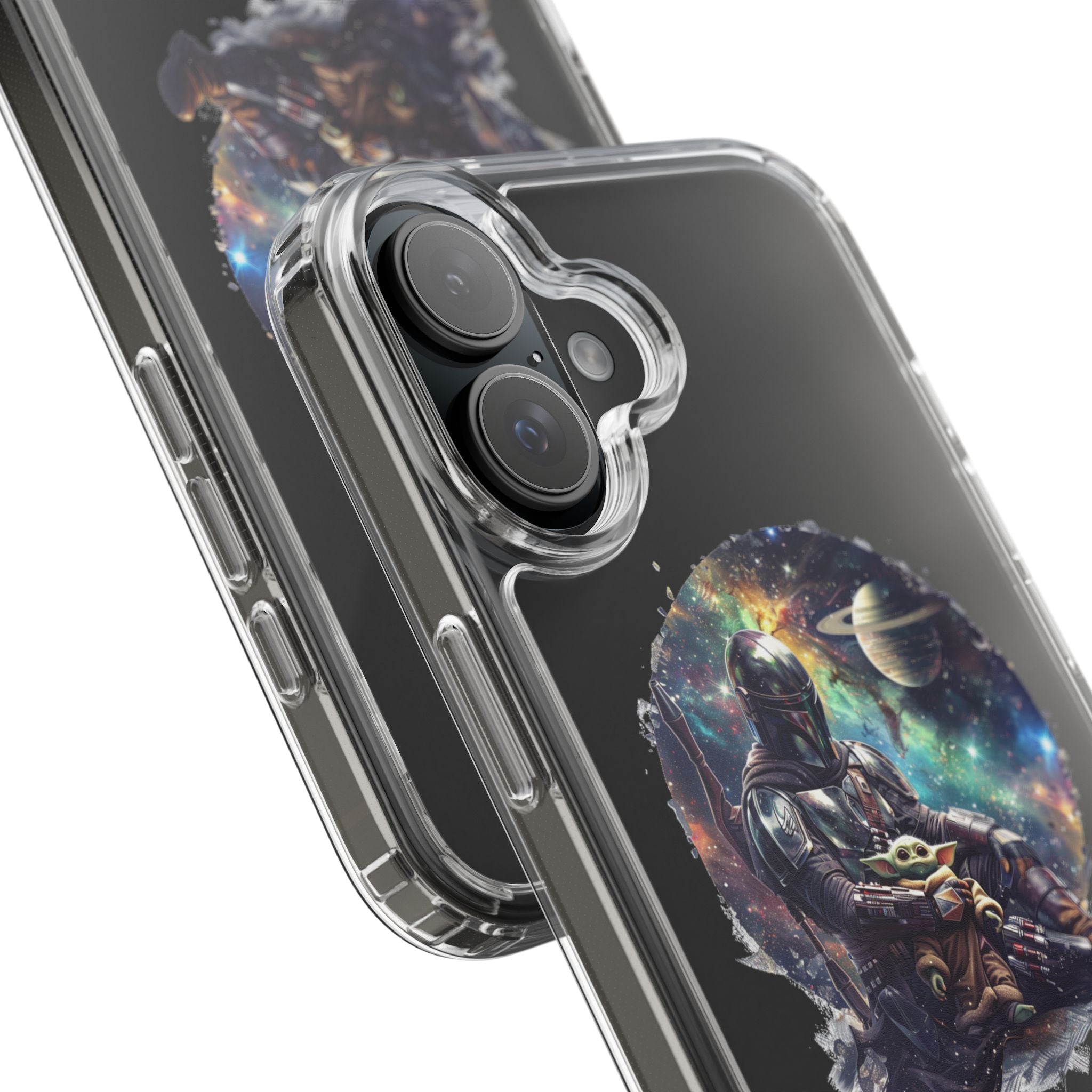 Clear Phone Case — Mandalorian & Grogu Space Art Clear Case