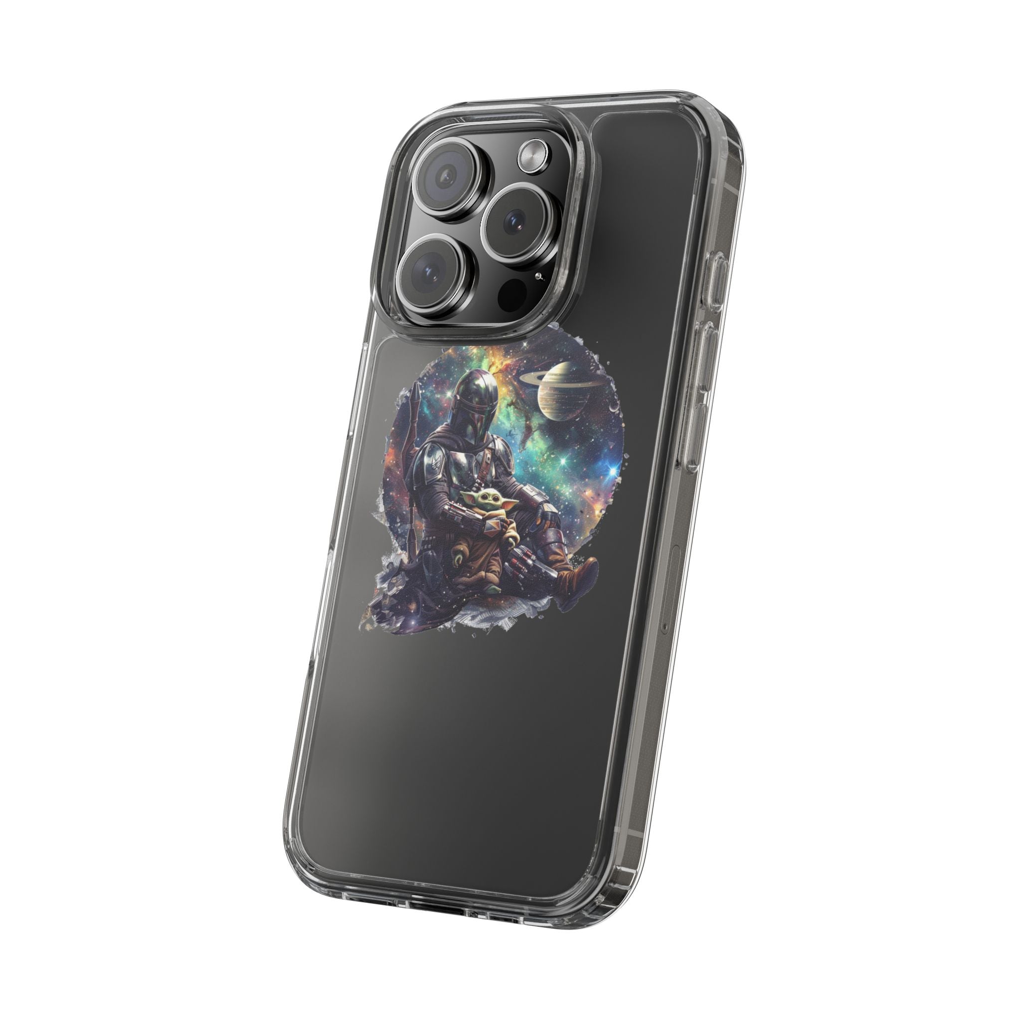 Clear Phone Case — Mandalorian & Grogu Space Art Clear Case