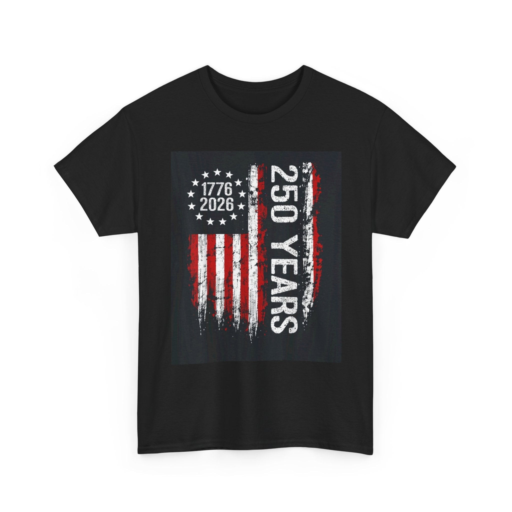 250 Years USA Flag T-Shirt — 1776-2026 Bicentennial Celebration Tee