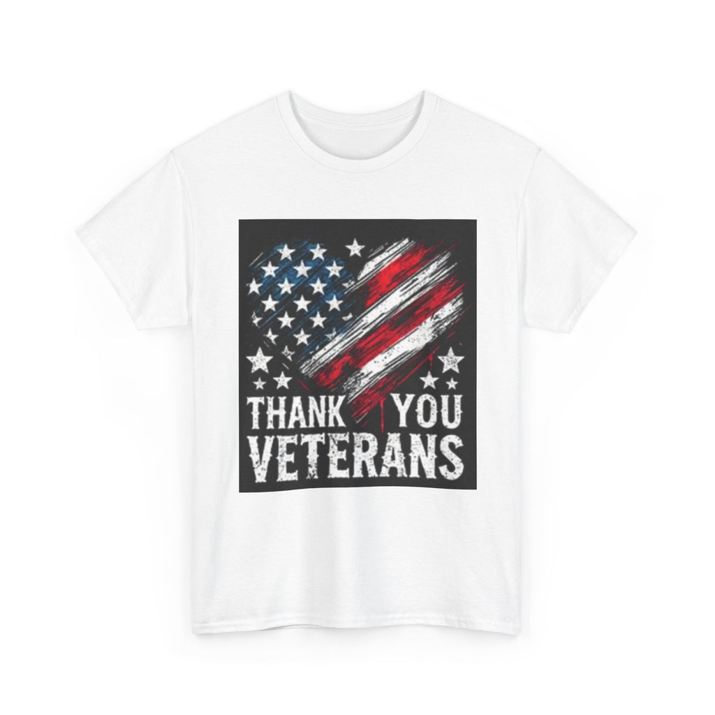 Veterans T-Shirt — Distressed American Flag 'Thank You Veterans' Tee