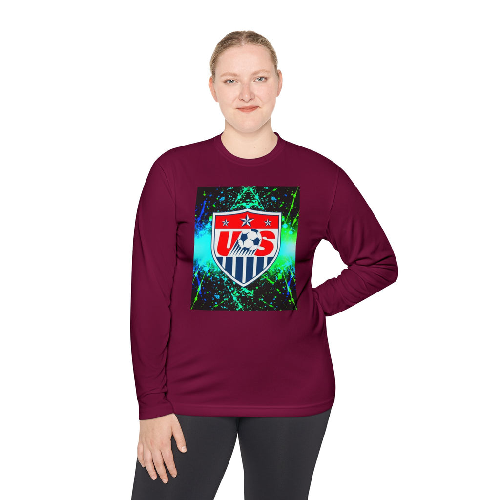 USA Soccer Crest Long Sleeve Tee — Neon Splash