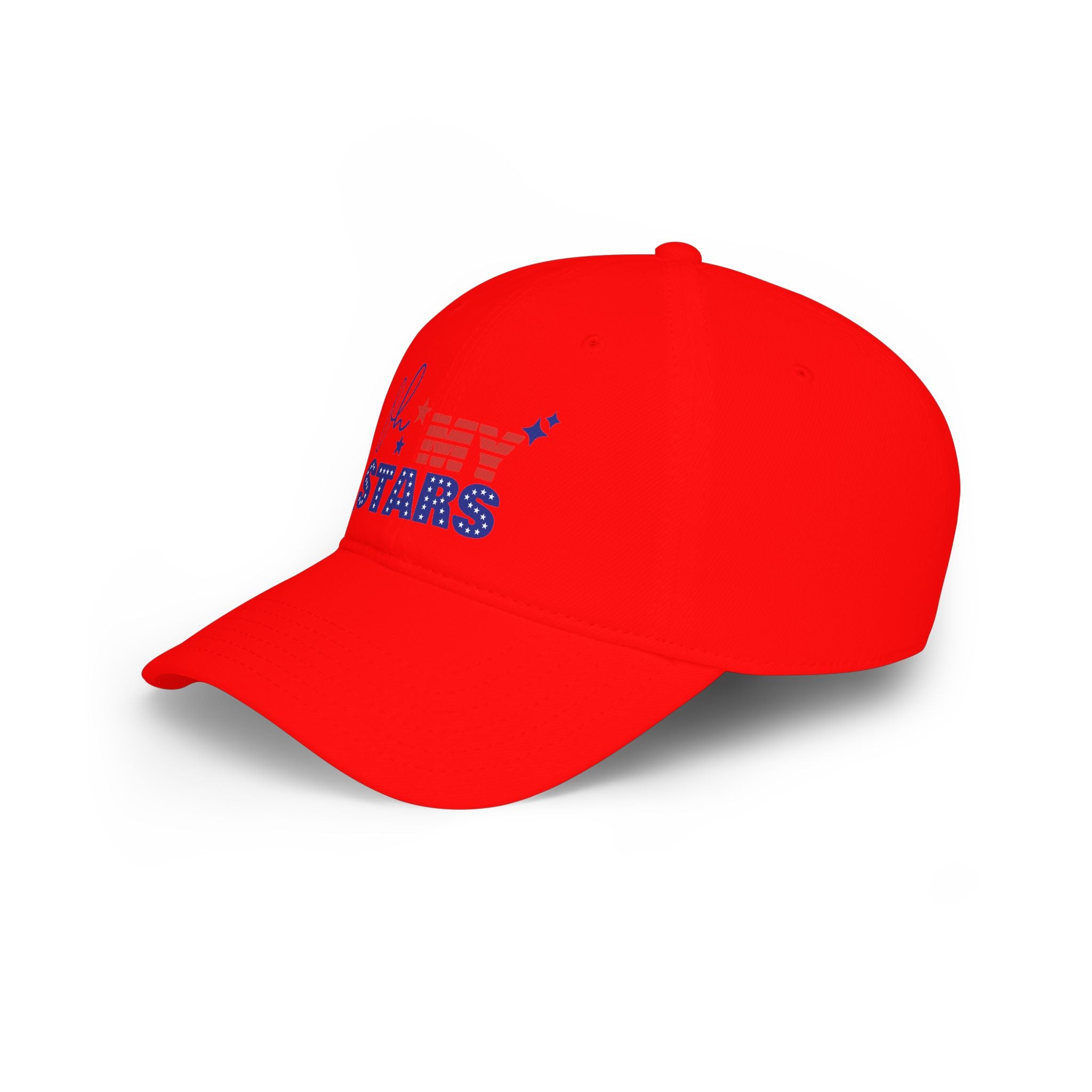 Oh Stars Red Baseball Cap — Retro Sparkle Logo Dad Hat