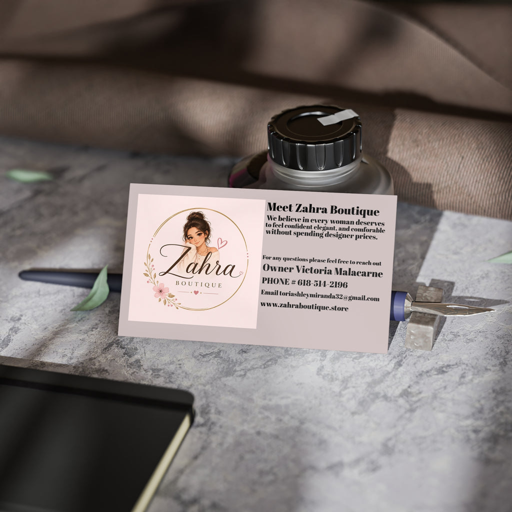 Boutique Business Cards — Feminine Pink Floral Logo Design