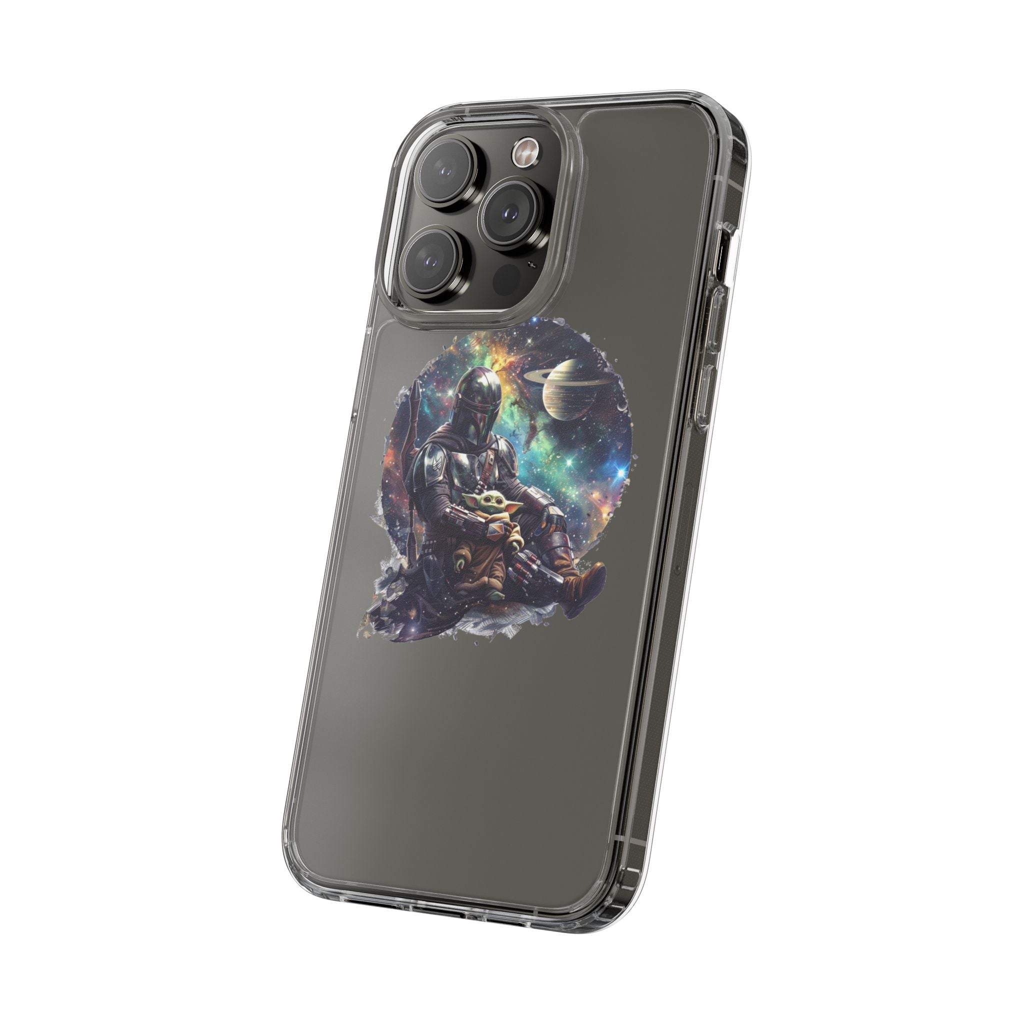 Clear Phone Case — Mandalorian & Grogu Space Art Clear Case