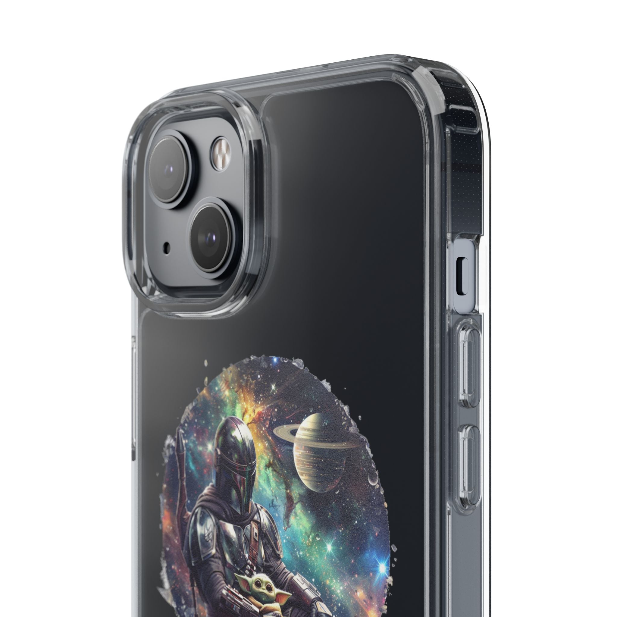 Clear Phone Case — Mandalorian & Grogu Space Art Clear Case