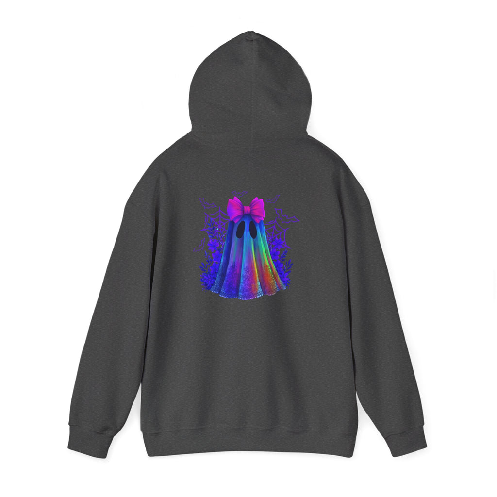 Colorful Ghost Hoodie with Bow — Cute Rainbow Halloween Pullover