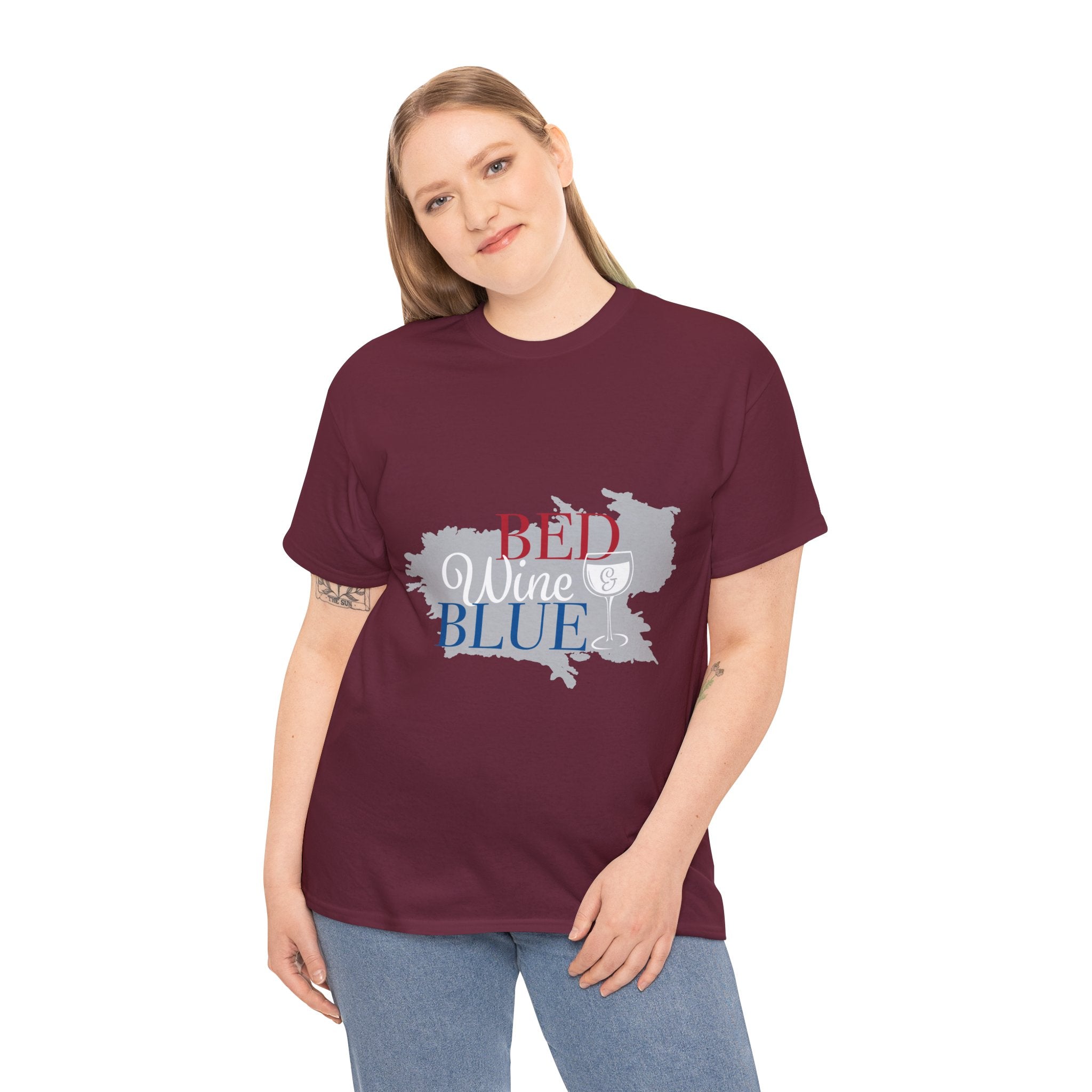 T-Shirt — "Red Wine Blue" Patriotic Wine Lover Graphic Tee