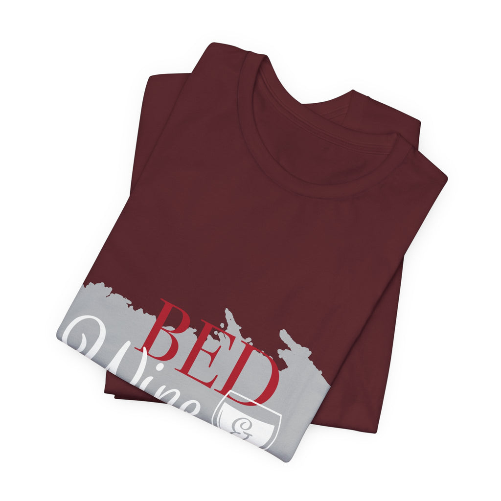 Bed Wine & Blue Tee – Patriotic Relaxation Graphic Shirt