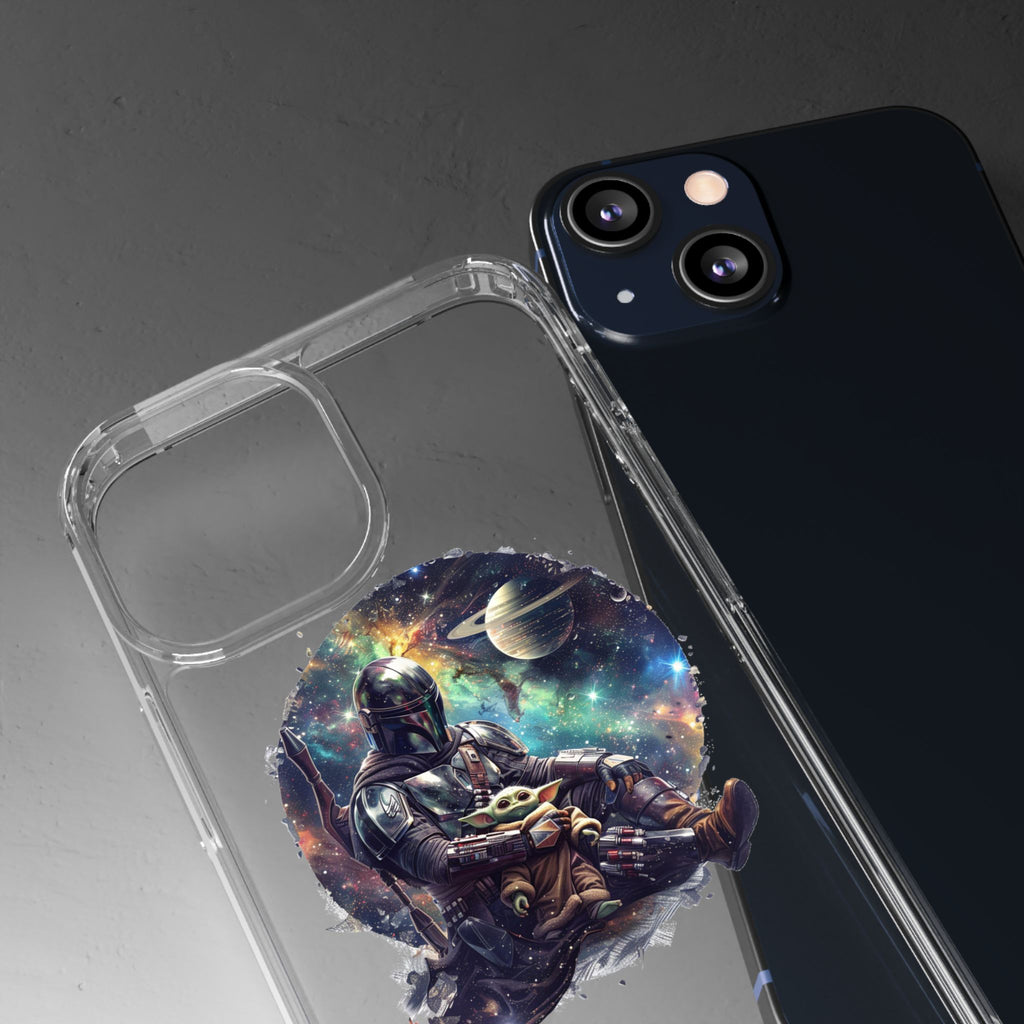 Clear Phone Case — Mandalorian & Grogu Space Art Clear Case