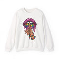 Autism Awareness Crewneck Sweatshirt — Puzzle Heart Lips "Shh" Design