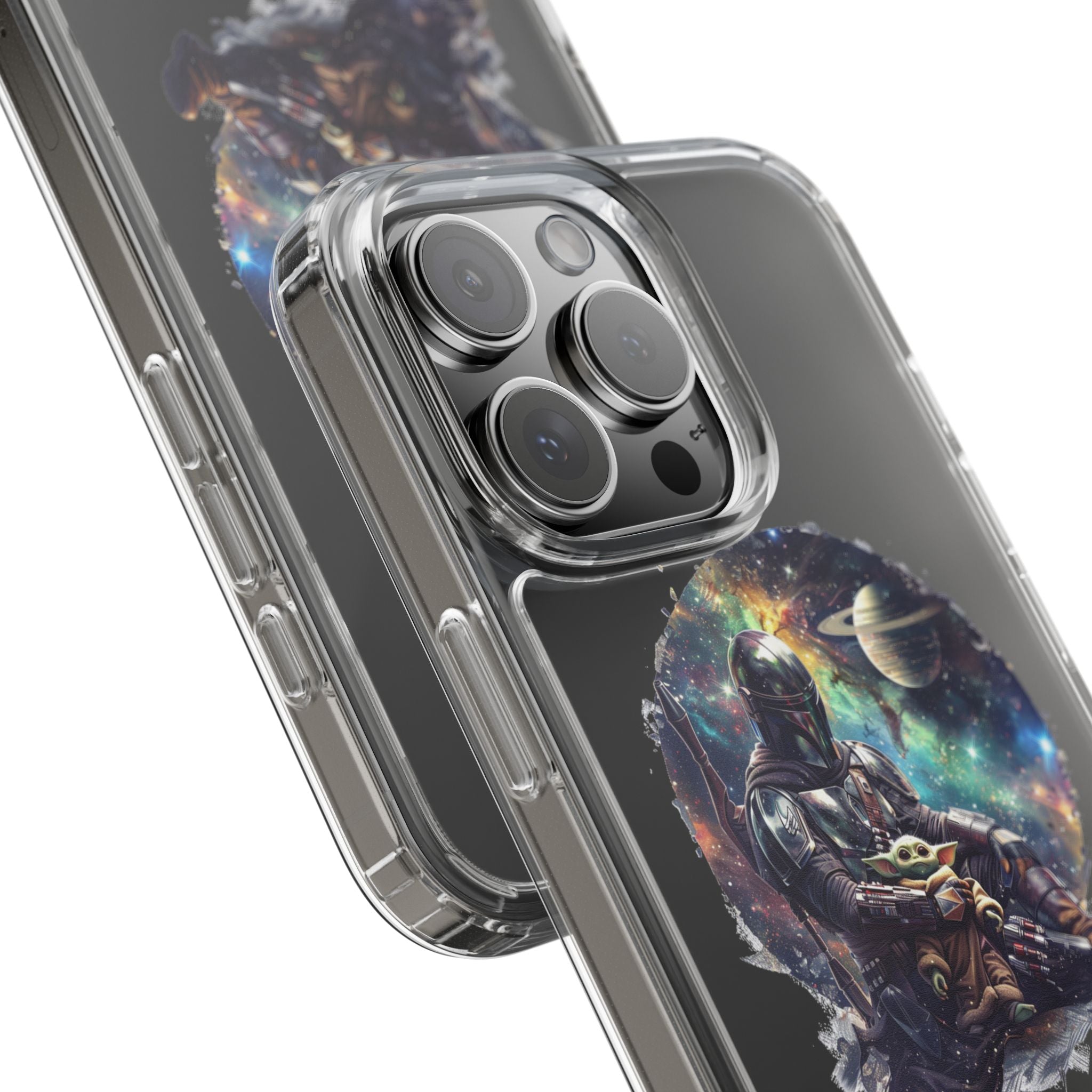 Clear Phone Case — Mandalorian & Grogu Space Art Clear Case