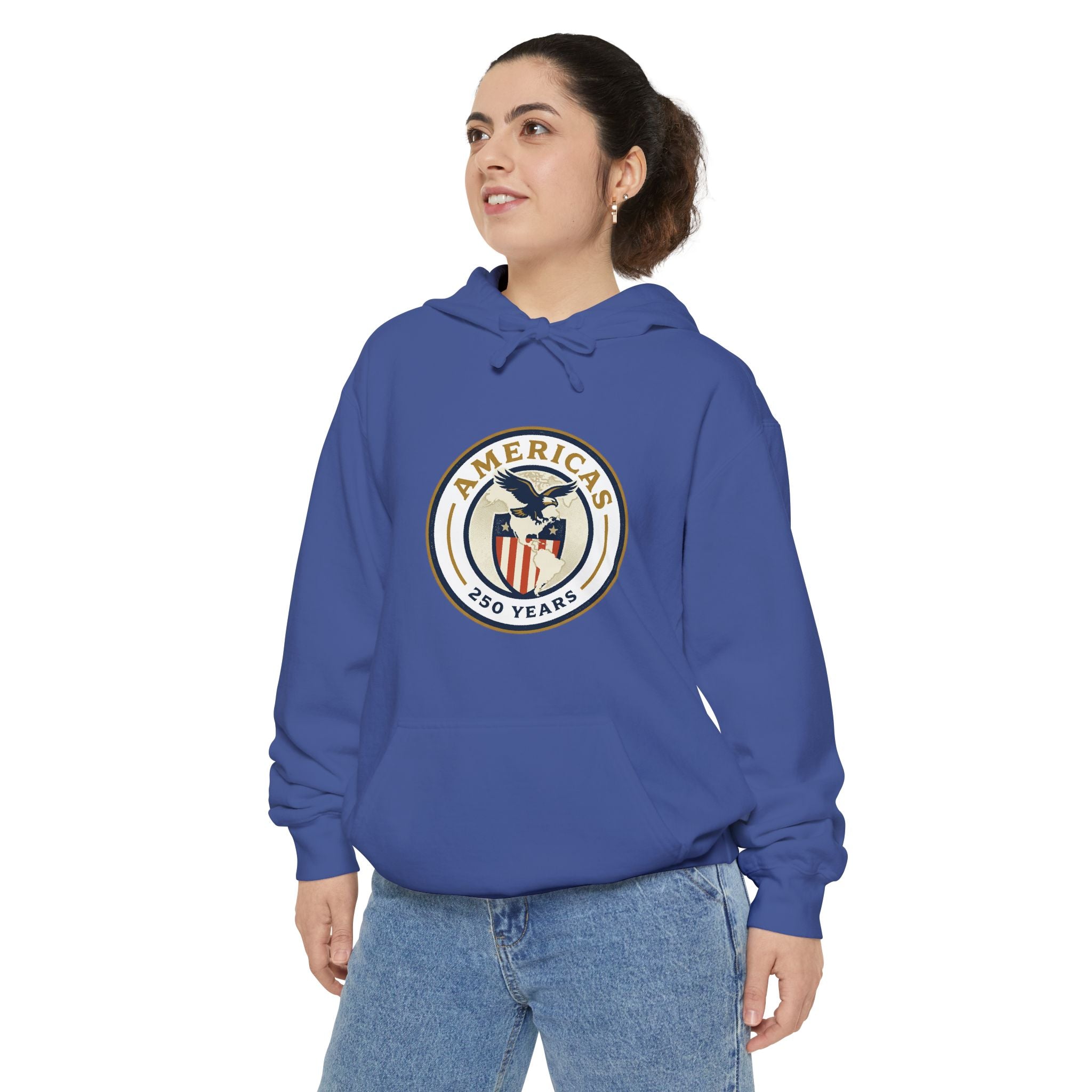 America 250 Emblem Hoodie - Patriotic Eagle Seal Pullover