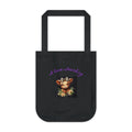 Tote Bag — "I Love Teaching" Cute Cow Floral Organic Canvas Tote