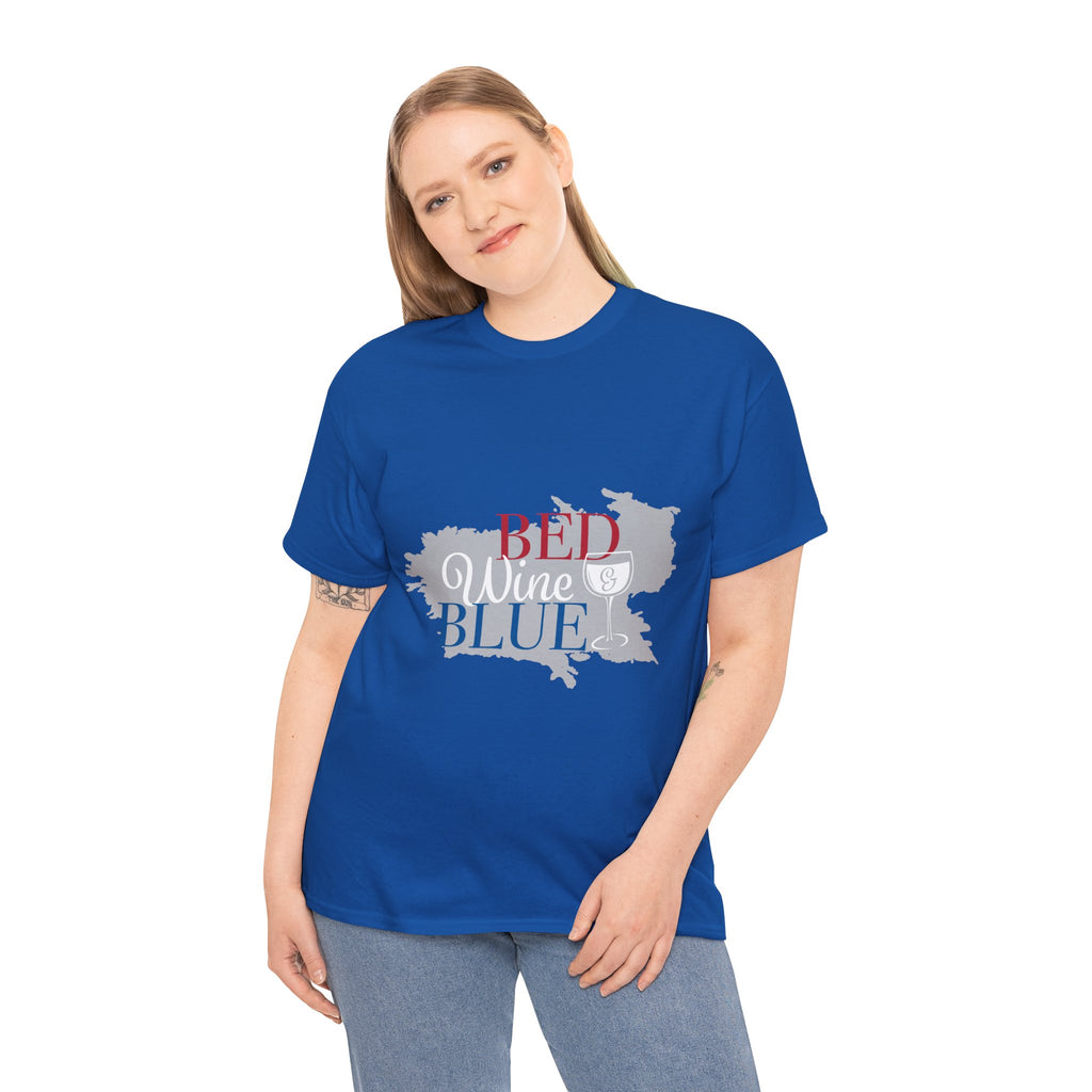 T-Shirt — "Red Wine Blue" Patriotic Wine Lover Graphic Tee