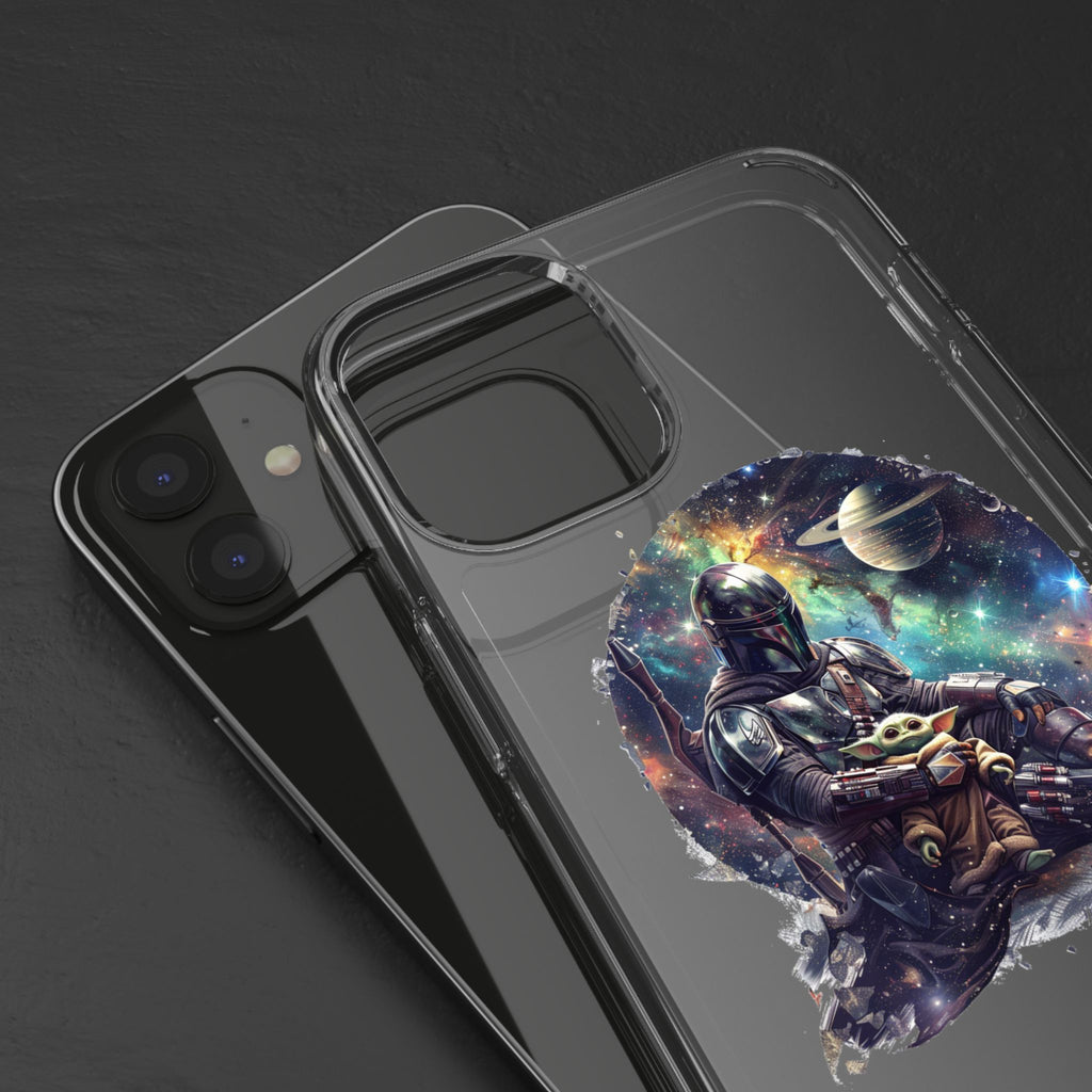 Clear Phone Case — Mandalorian & Grogu Space Art Clear Case