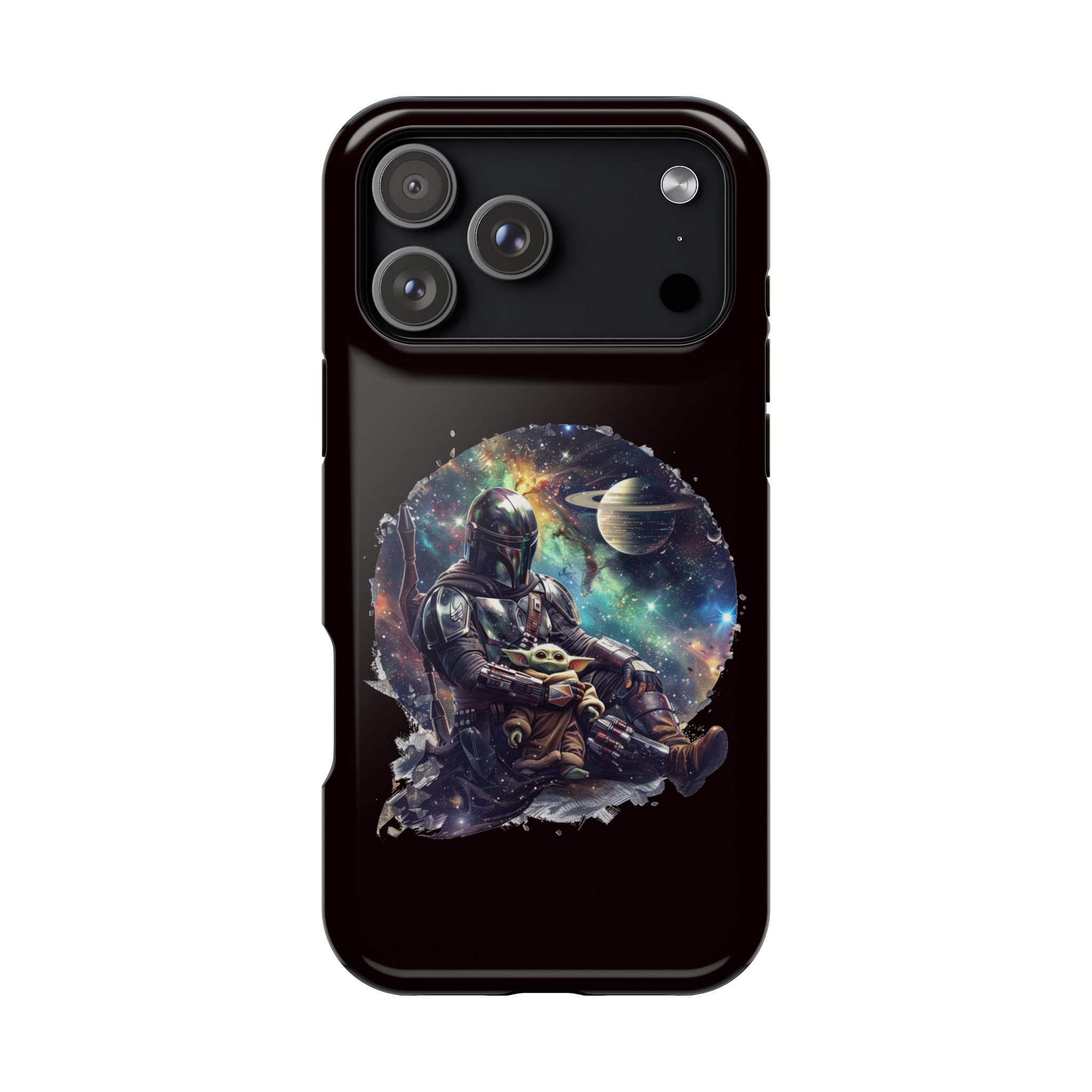 Space Mandalorian Phone Case — Magnetic Impact-Resistant Baby Yoda Design