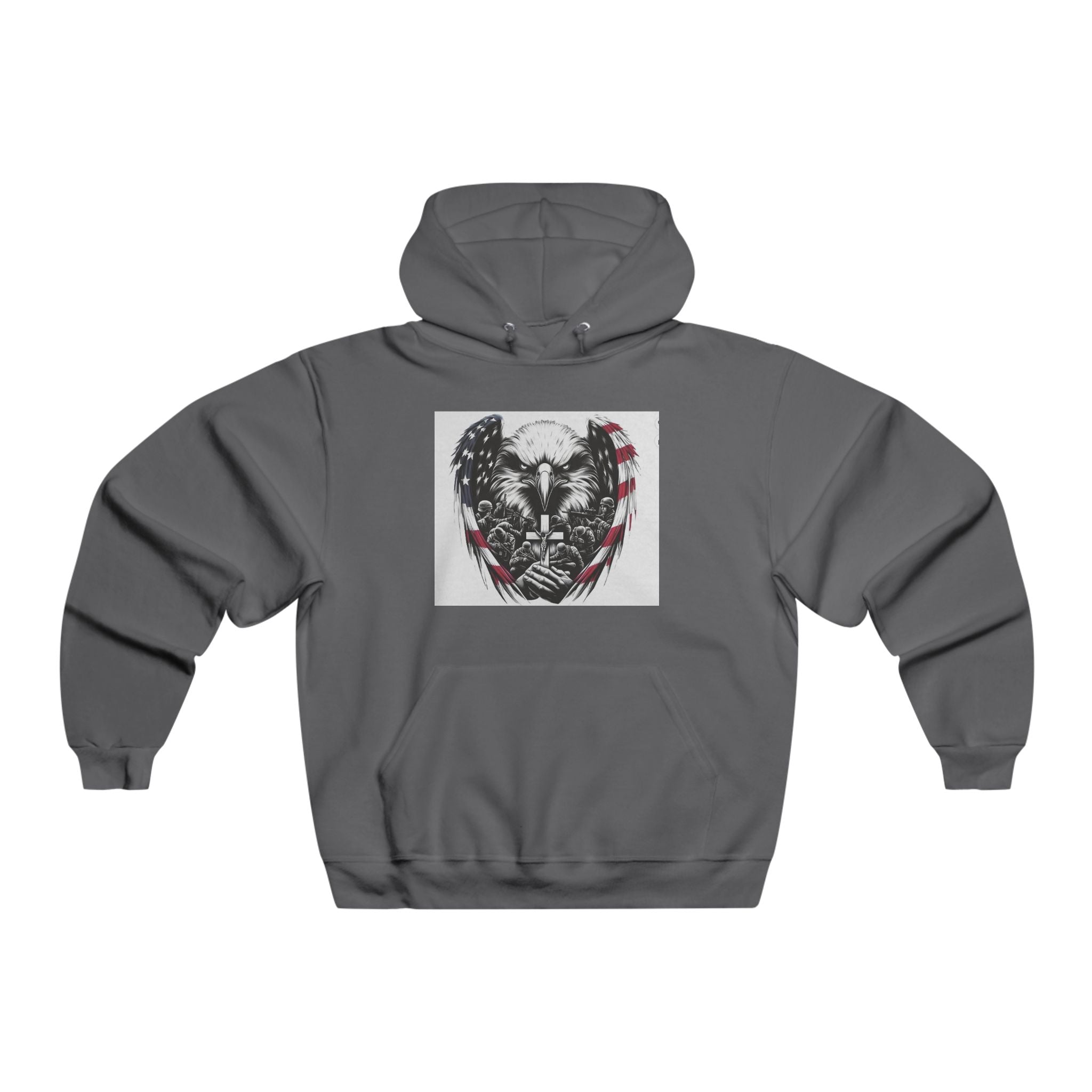 Skull & American Flag Hoodie – Vintage Patriotic Skull Graphic Hooded Sweatshirt