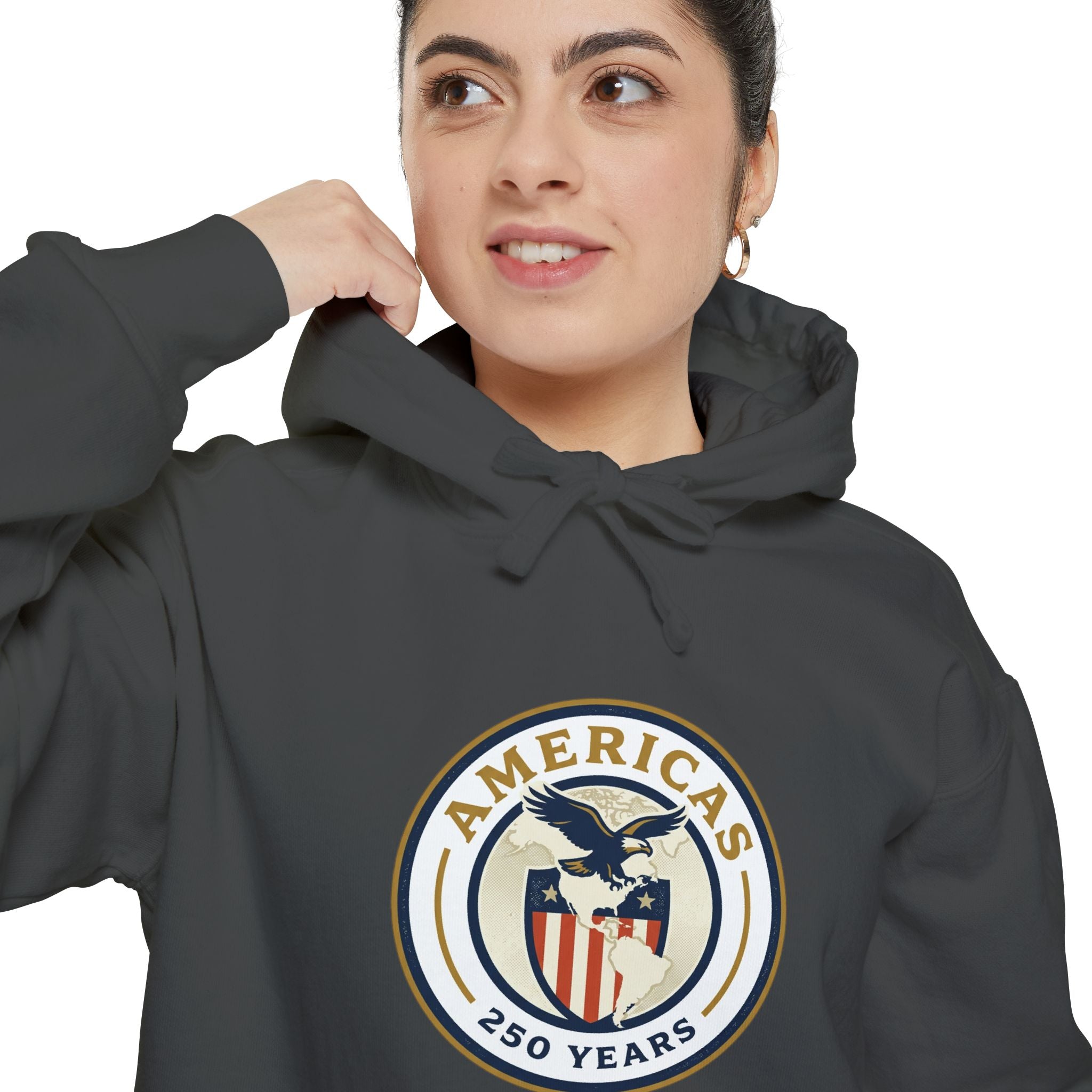 America 250 Emblem Hoodie - Patriotic Eagle Seal Pullover