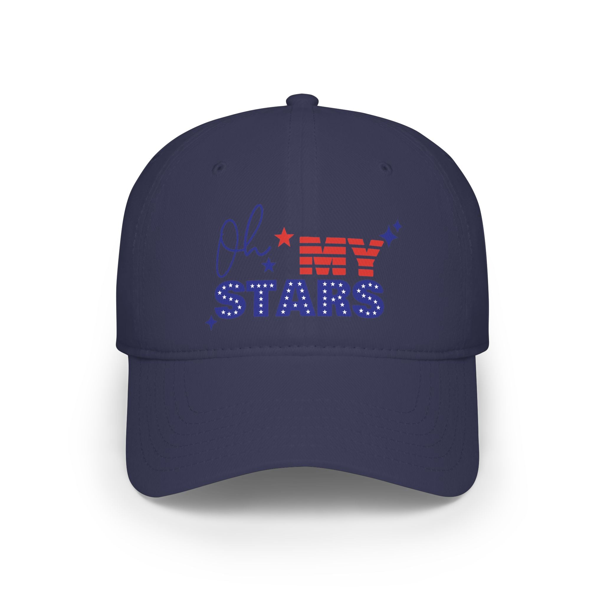 Oh Stars Red Baseball Cap — Retro Sparkle Logo Dad Hat