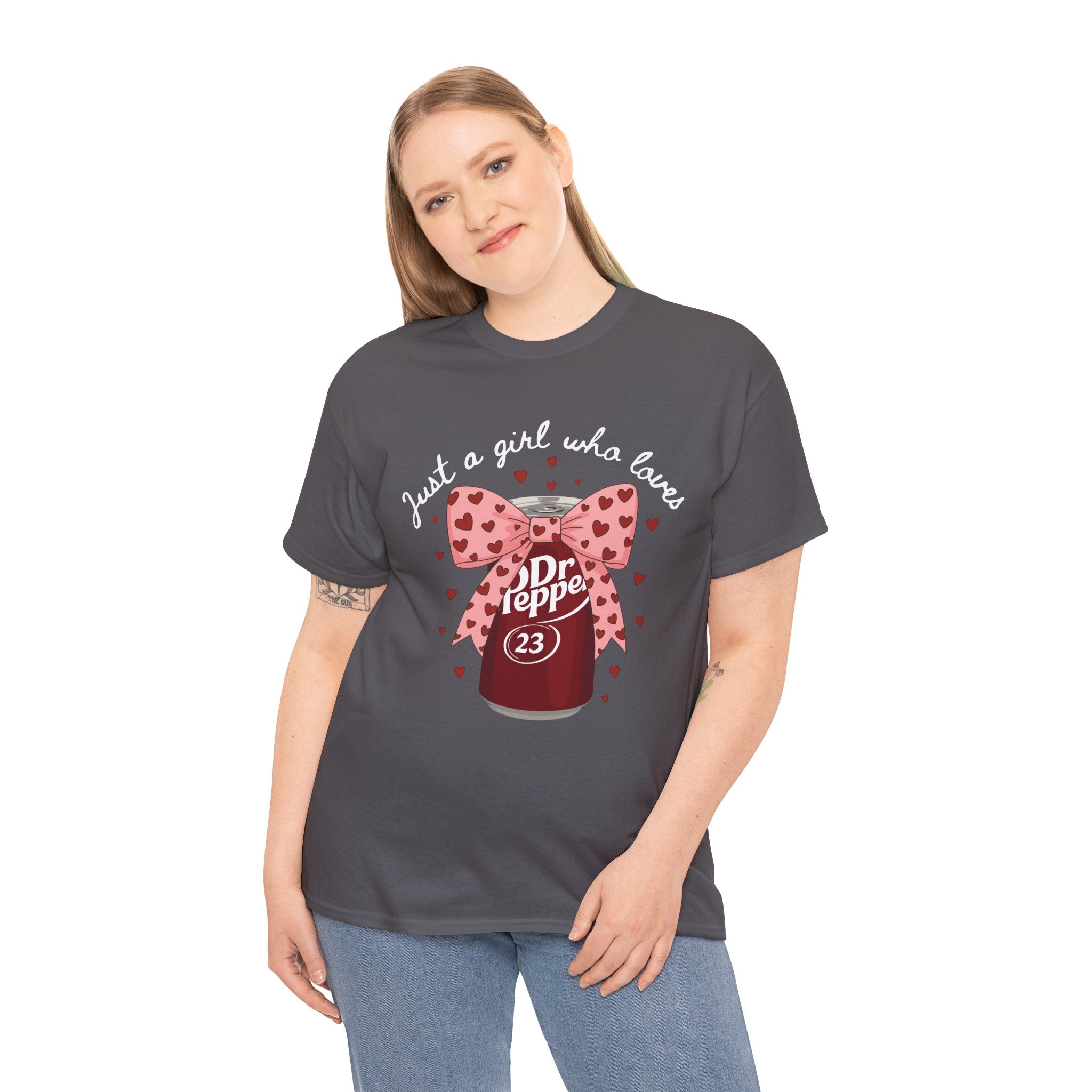 Dr Pepper 23 Tee — "Just a Girl Who Loves" Cute Soda Bow T-Shirt