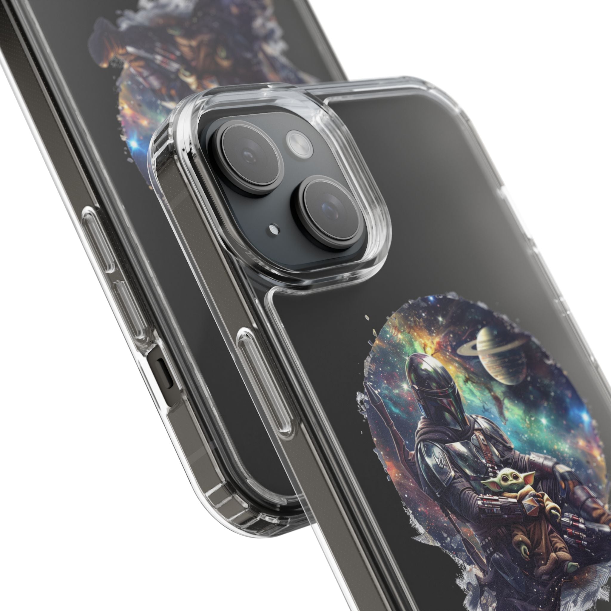 Clear Phone Case — Mandalorian & Grogu Space Art Clear Case