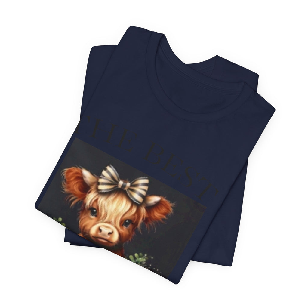 The Best Teacher Cow Tee — Cute Floral Cow Graphic Teacher T-Shirt