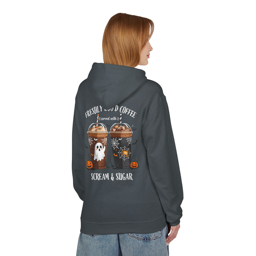 Halloween Coffee Hoodie - "Freshly Brew'd Coffee" Scream & Sugar Graphic