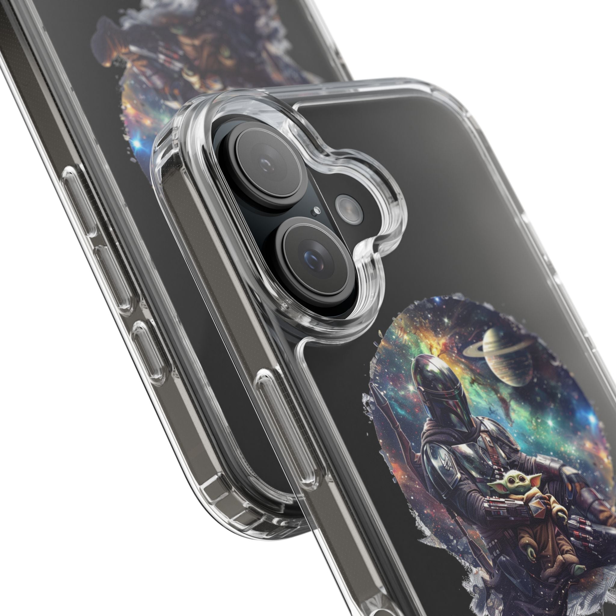 Clear Phone Case — Mandalorian & Grogu Space Art Clear Case