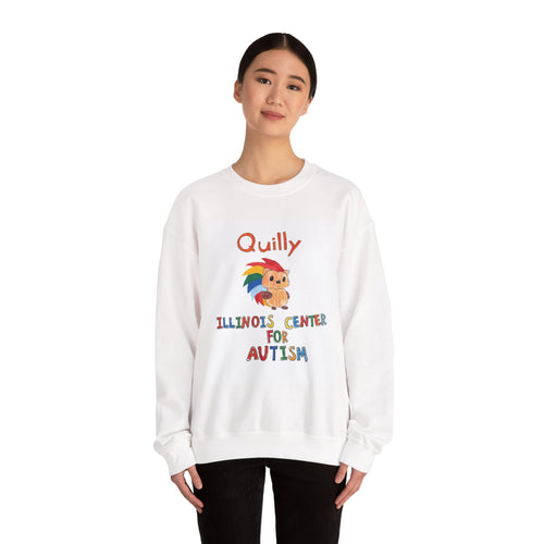 Autism Awareness Crewneck Sweatshirt — "Quilly" Illinois Center for Autism