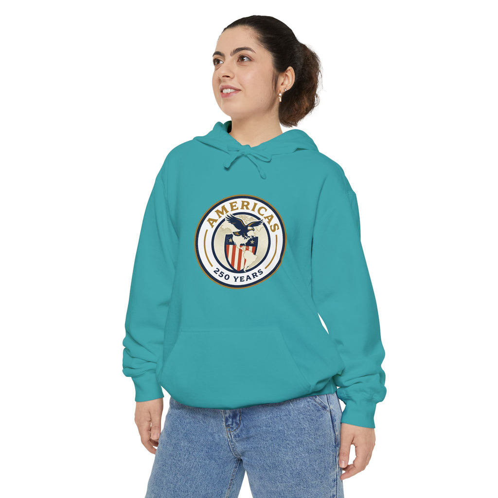 America 250 Emblem Hoodie - Patriotic Eagle Seal Pullover