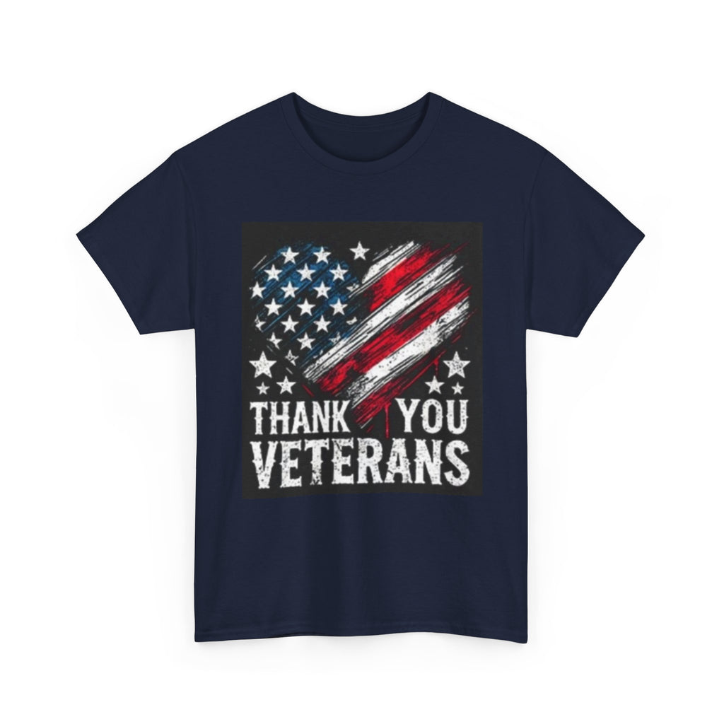 Veterans T-Shirt — Distressed American Flag 'Thank You Veterans' Tee