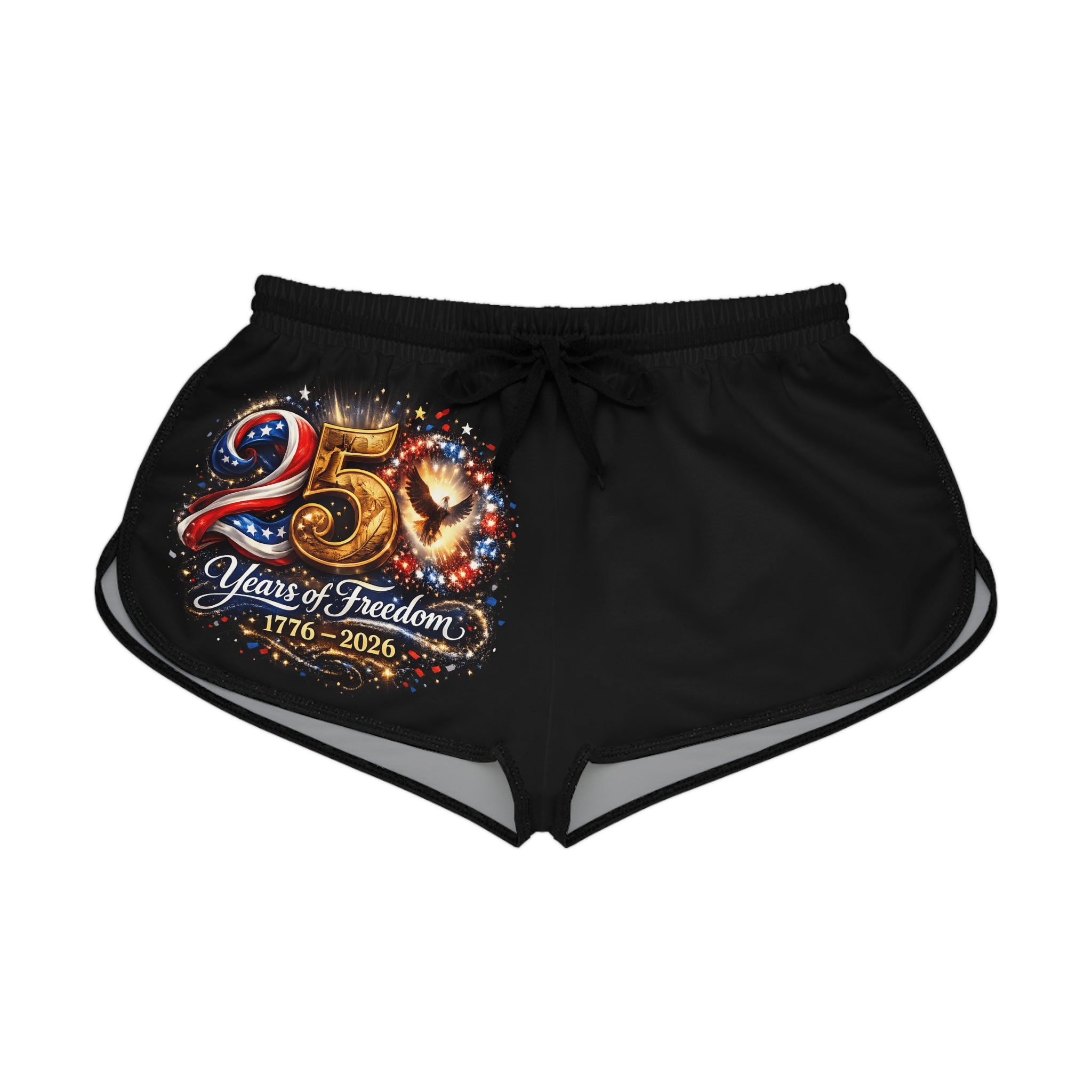 25 Years of Freedom Women's Relaxed Shorts – 1776–2026 Patriotic Celebration