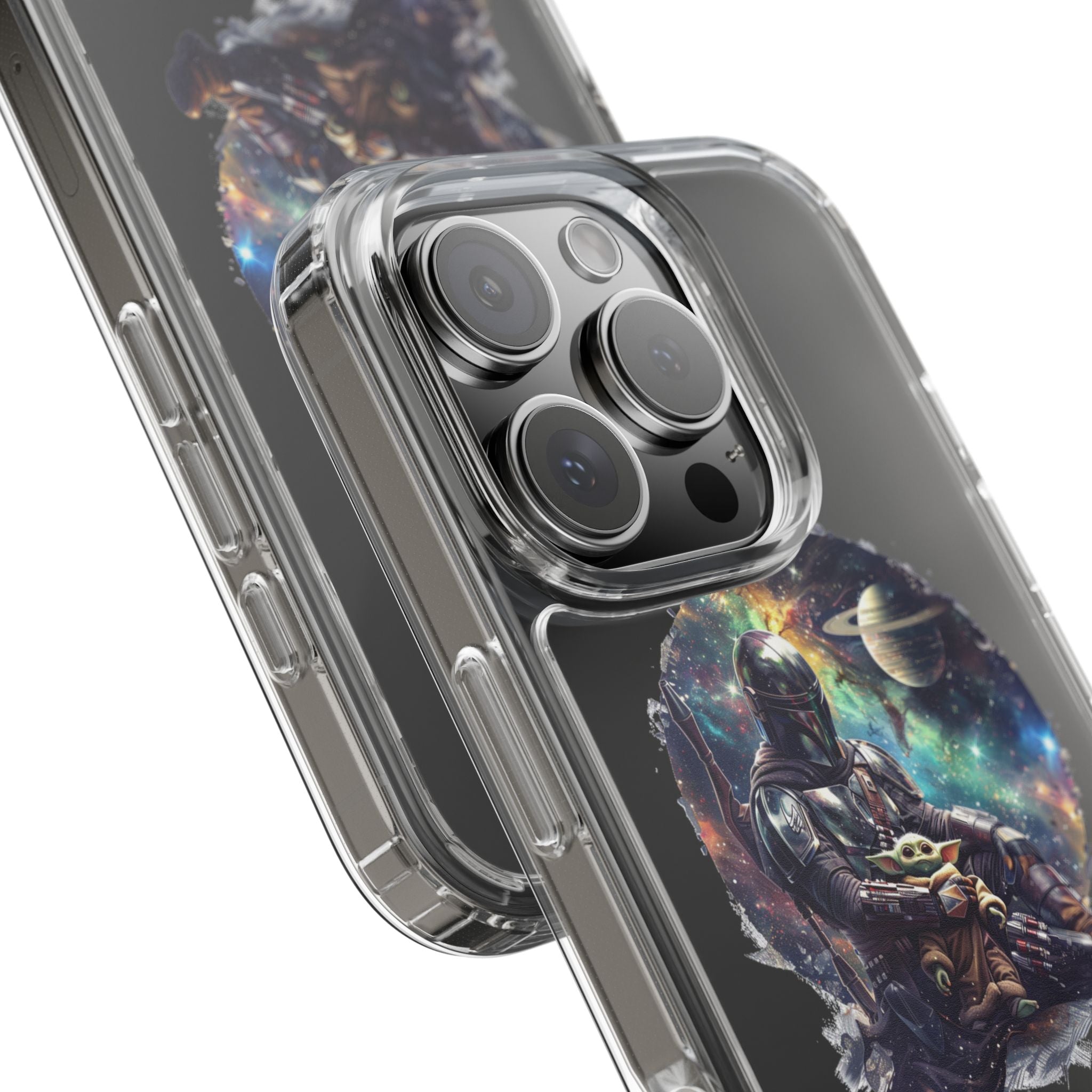 Clear Phone Case — Mandalorian & Grogu Space Art Clear Case