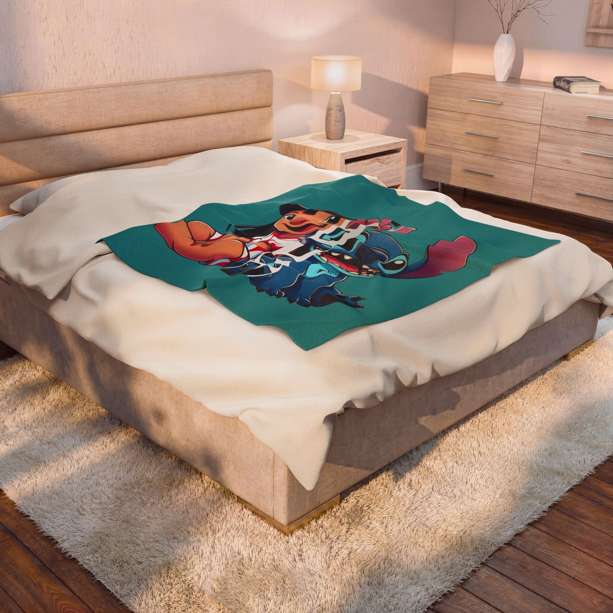 Lilo & Stitch Velveteen Plush Blanket – Cute Cartoon Disney Throw