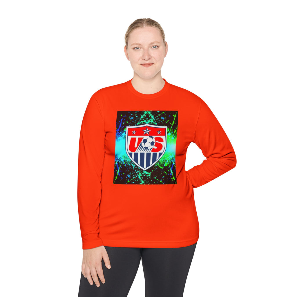 USA Soccer Crest Long Sleeve Tee — Neon Splash