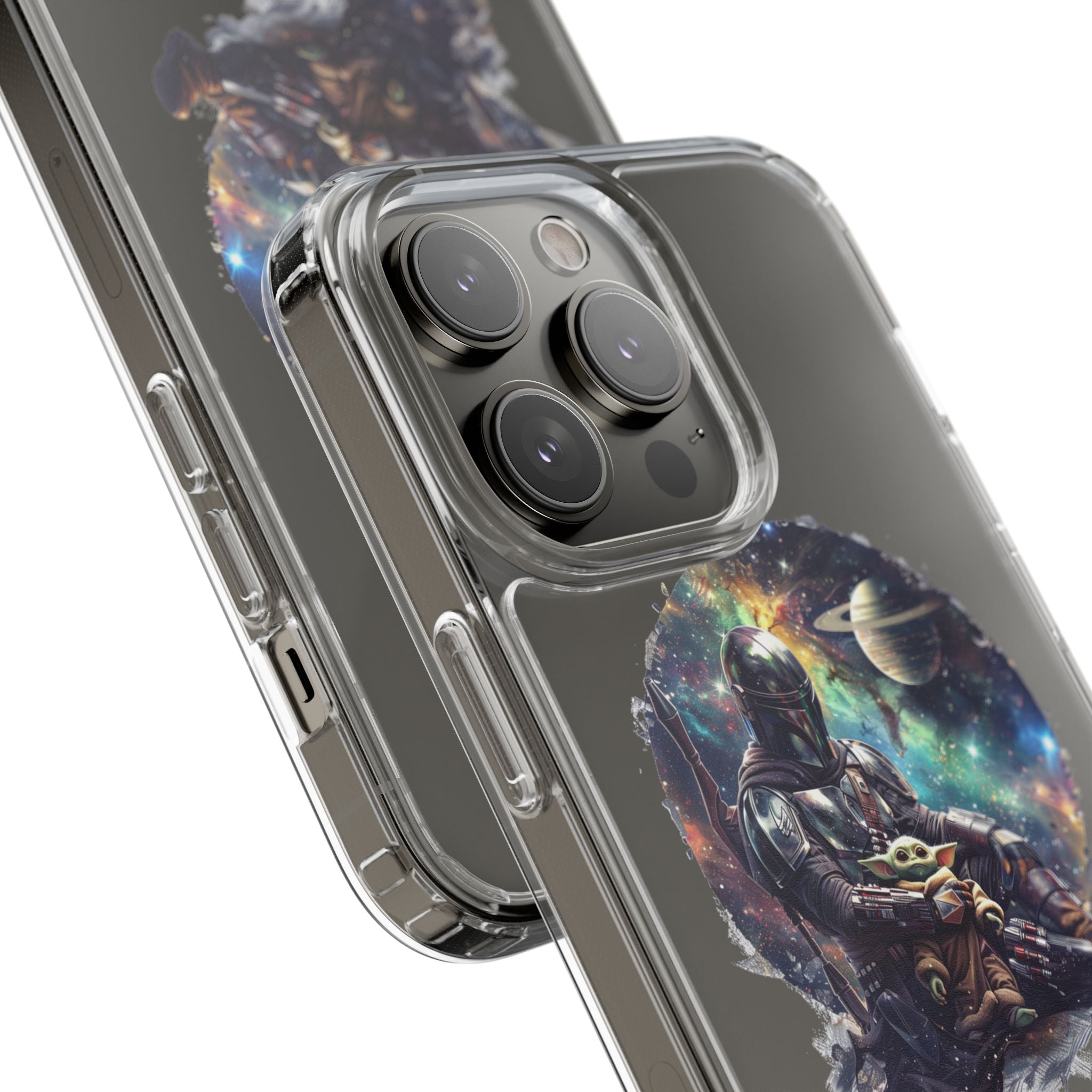 Clear Phone Case — Mandalorian & Grogu Space Art Clear Case