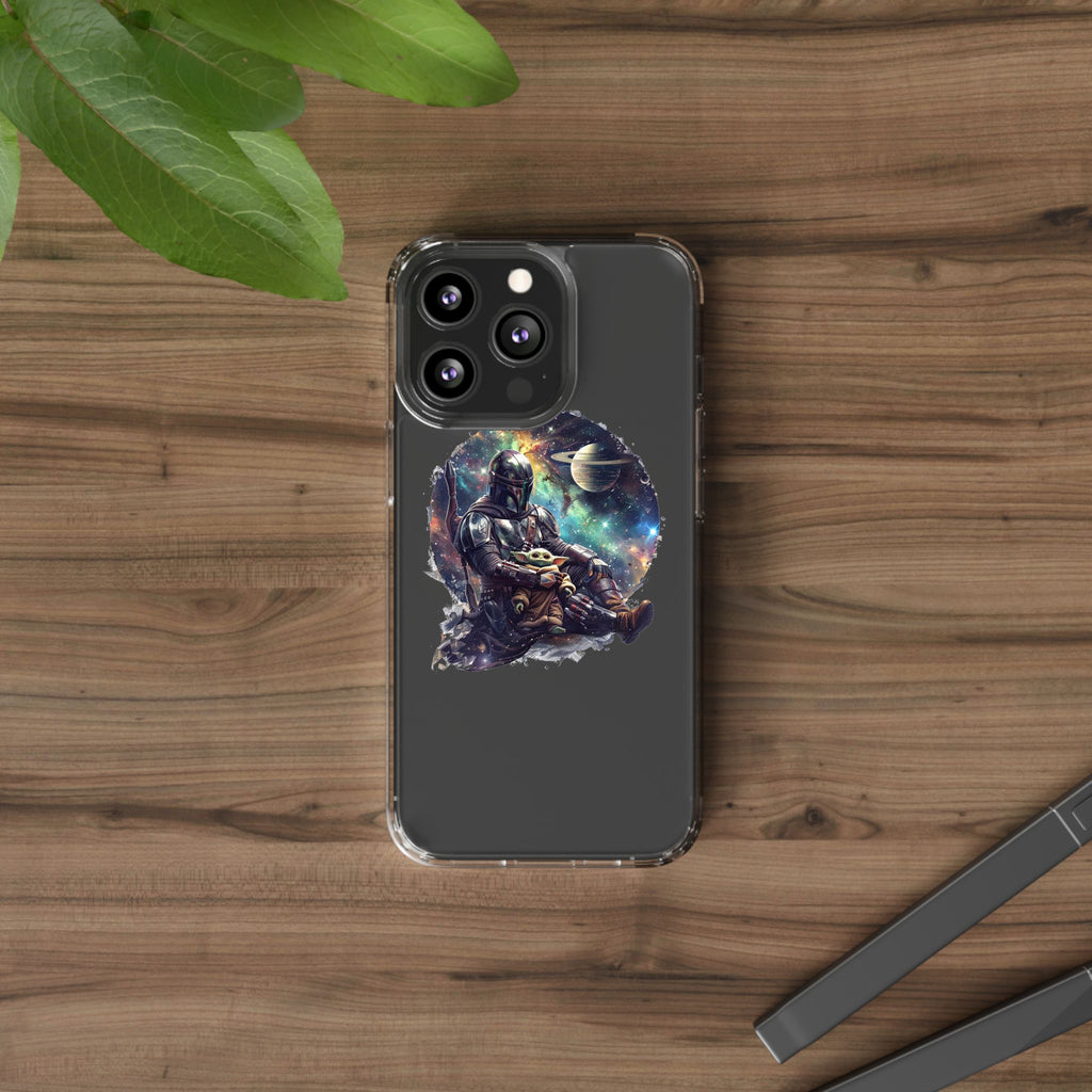 Clear Phone Case — Mandalorian & Grogu Space Art Clear Case