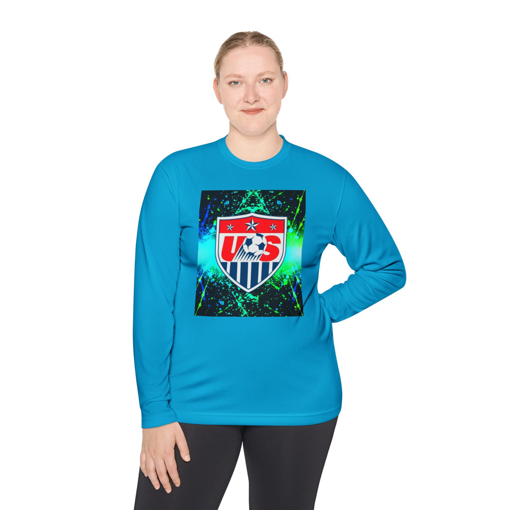USA Soccer Crest Long Sleeve Tee — Neon Splash