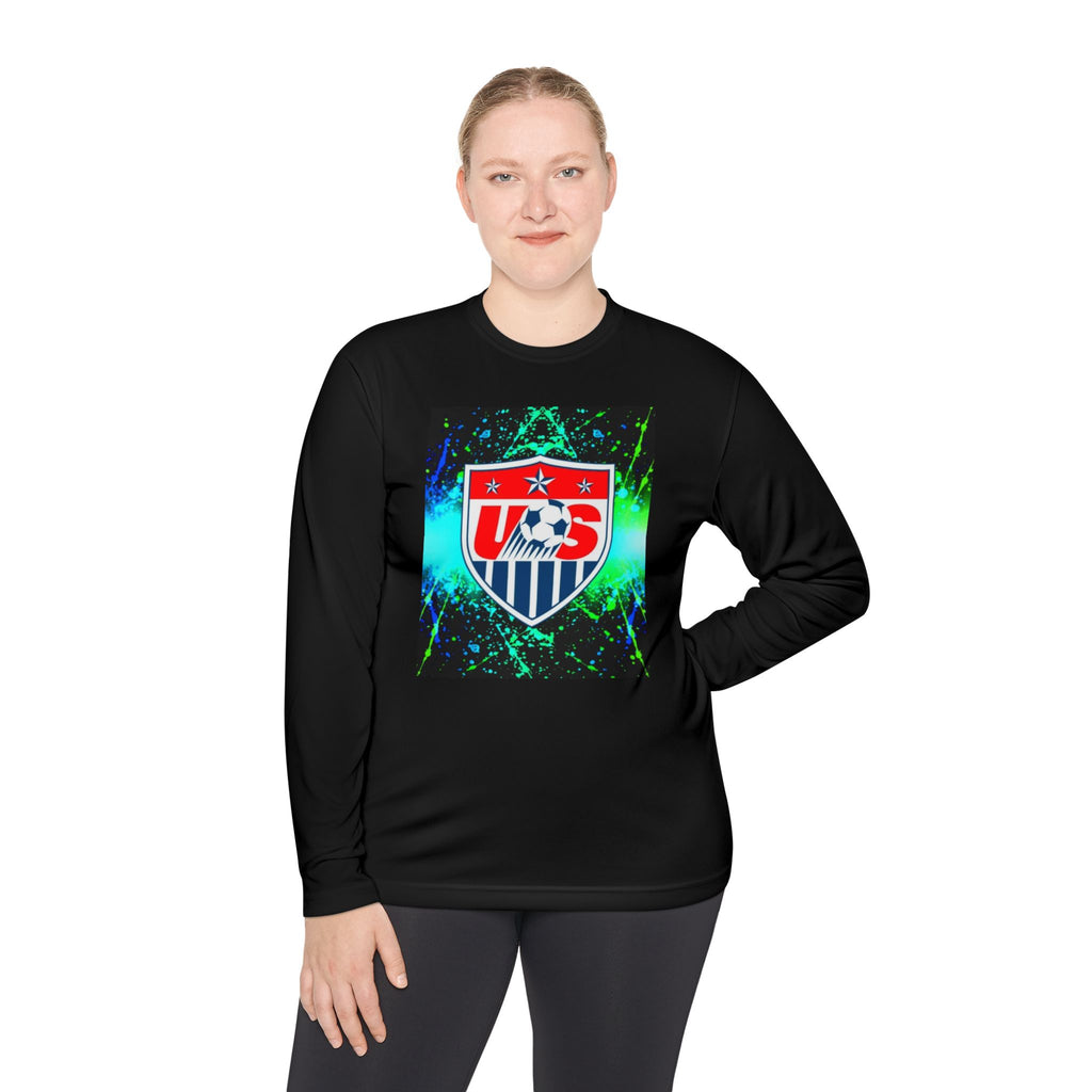 USA Soccer Crest Long Sleeve Tee — Neon Splash