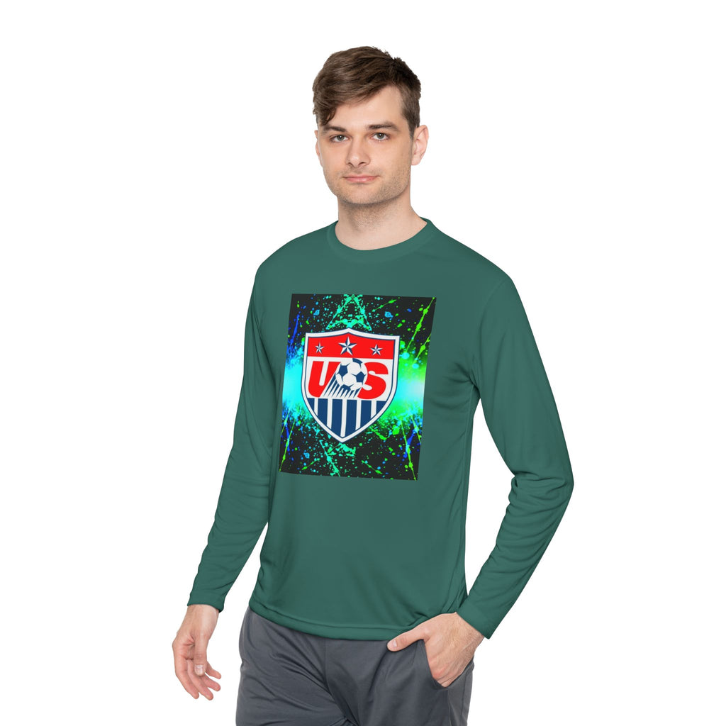 USA Soccer Crest Long Sleeve Tee — Neon Splash