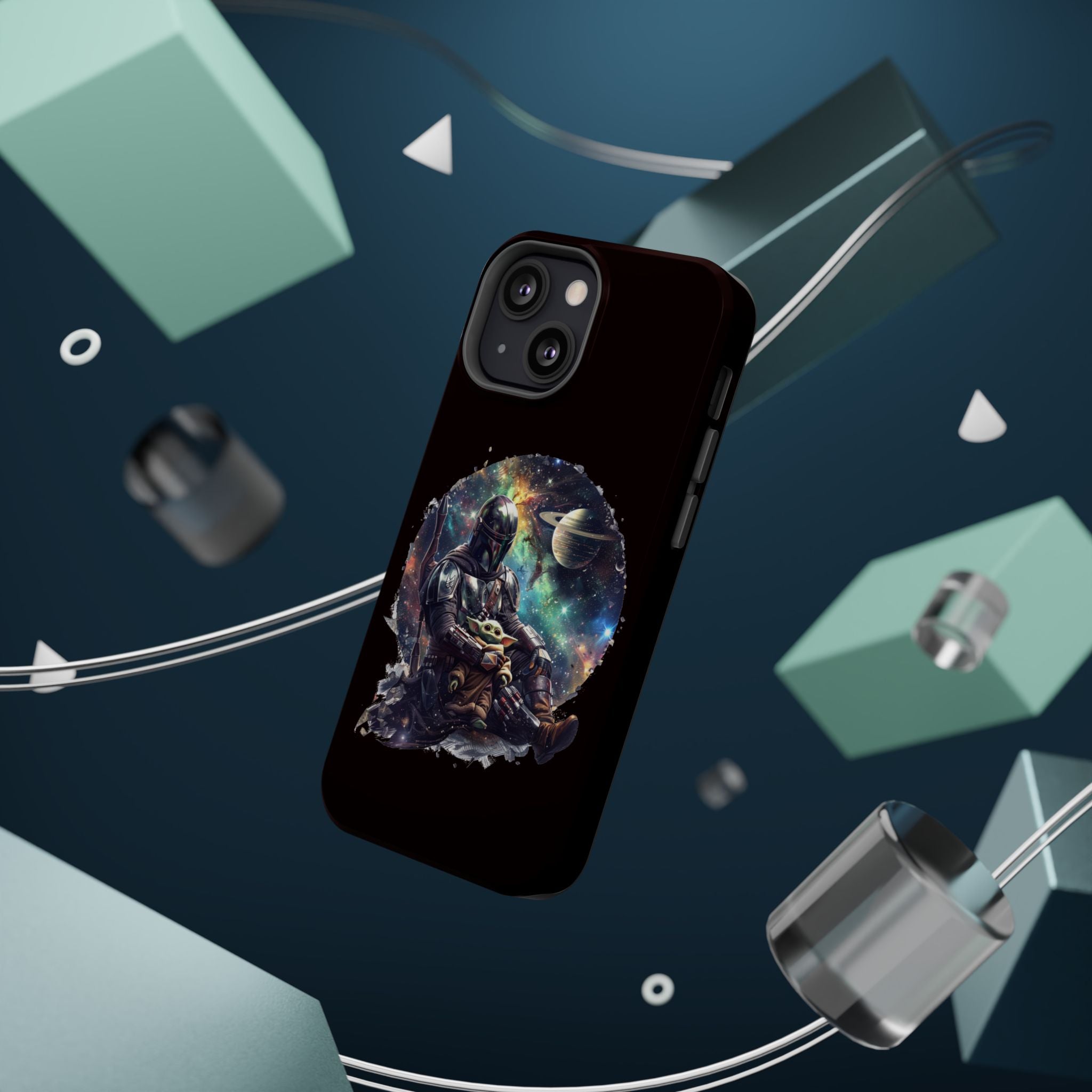 Space Mandalorian Phone Case — Magnetic Impact-Resistant Baby Yoda Design