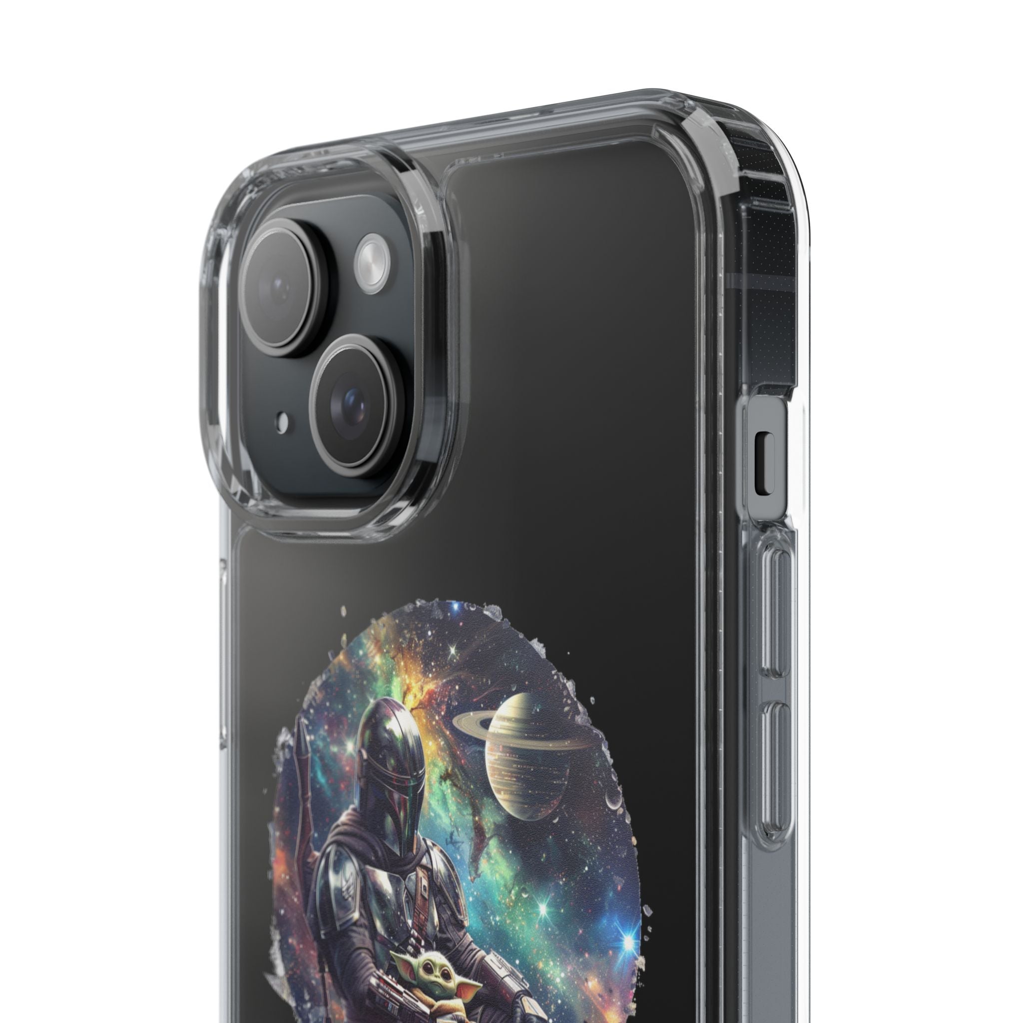 Clear Phone Case — Mandalorian & Grogu Space Art Clear Case
